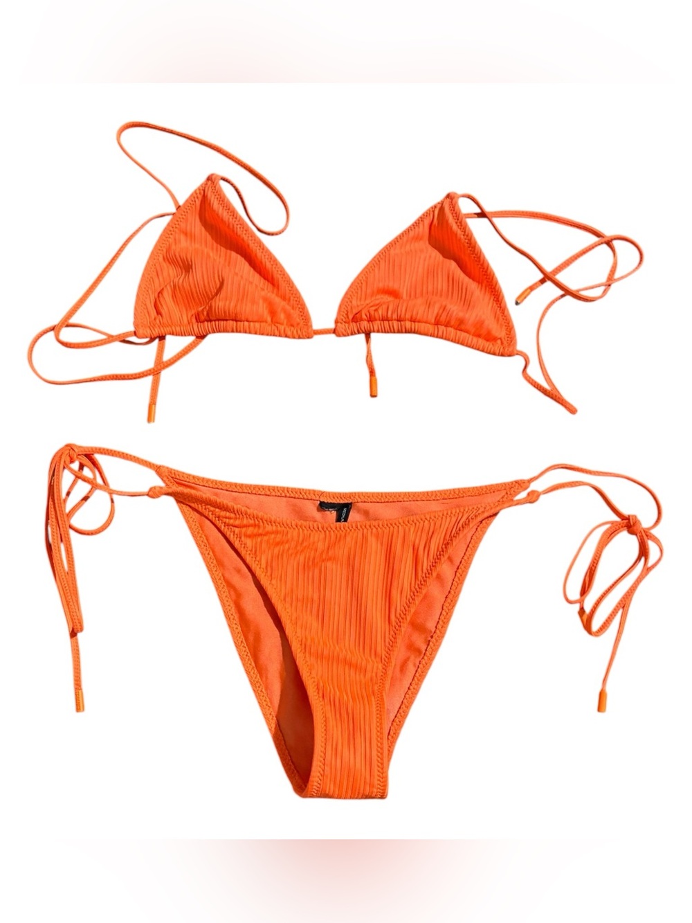 Triangl Swimwear Ribbed Bikini Set Orange